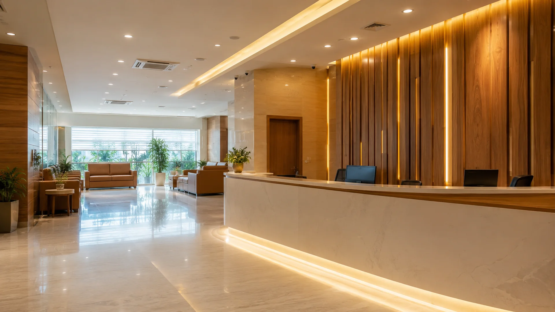 Premium clinic reception for 360 virtual tour